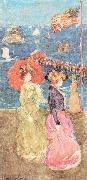 Maurice Prendergast Figures Under the Flag oil painting artist